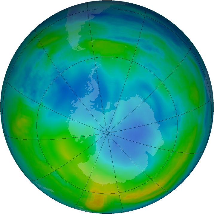 Antarctic ozone map for 11 June 1985